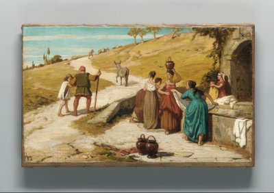 De fabel van de molenaar, zijn zoon en de ezel door Elihu Vedder