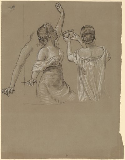 Dionysische feestvierders door Elihu Vedder