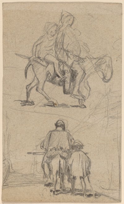 Vader, zoon en ezel door Elihu Vedder