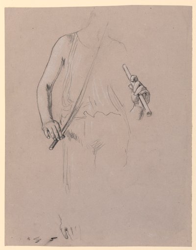 Figurenstudie: Gekostumeerde man door Elihu Vedder