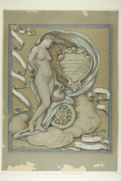Figurenstudie voor Rubaiyat van Omar Khayyam door Elihu Vedder