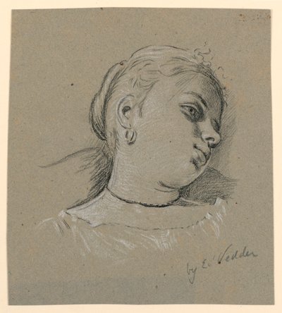 Italiaans Meisje door Elihu Vedder