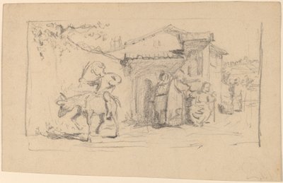 Zoon en ezel, ca. 1859 door Elihu Vedder