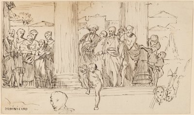 Studie naar Domenichino, ca. 1858 door Elihu Vedder