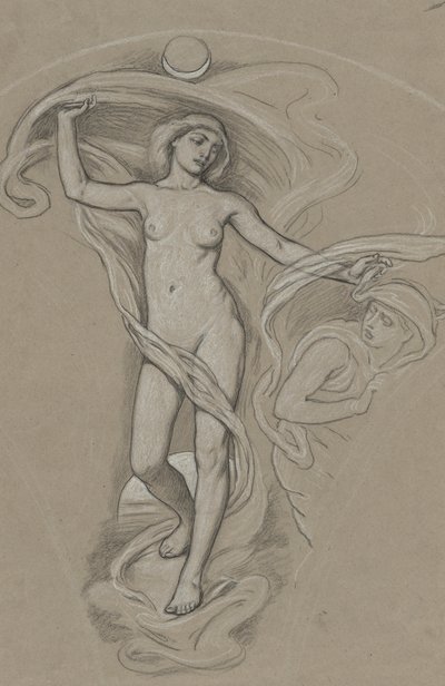 Studie voor Luna door Elihu Vedder
