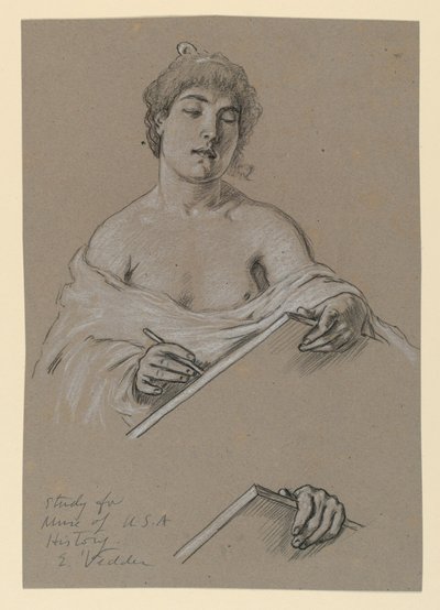 Studie voor "Muse van de Geschiedenis" door Elihu Vedder