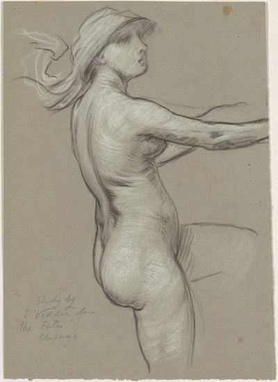 Studie voor "De Schikgodinnen verzamelen de sterren" door Elihu Vedder