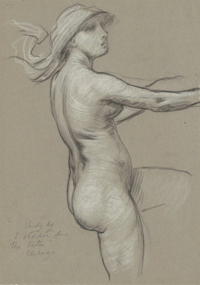 Studie voor De Schikgodinnen die de sterren verzamelen, 1884-1887 door Elihu Vedder