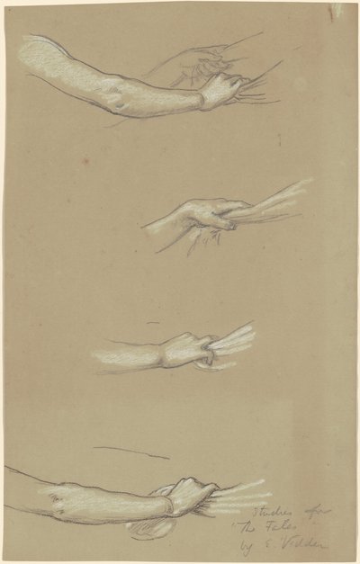 Studie voor De Schikgodinnen die de Sterren Verzamelen door Elihu Vedder