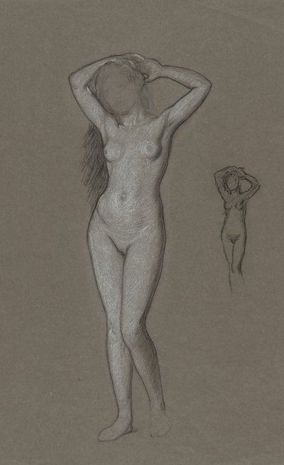 Studie voor de figuur van Venus door Elihu Vedder