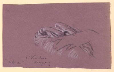 Studie van draperie van "Fortune" door Elihu Vedder
