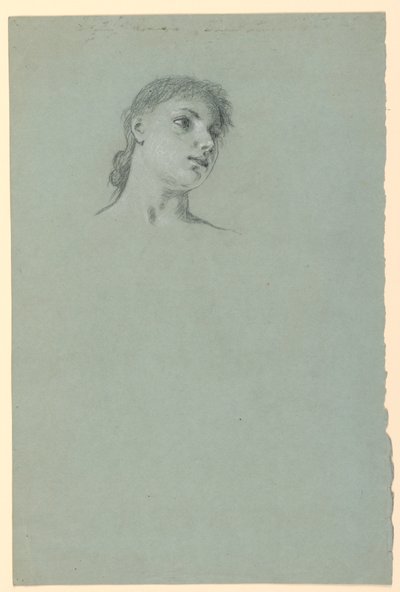 Studie van een meisje door Elihu Vedder
