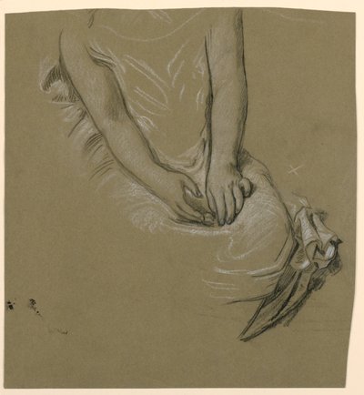 Studie van vrouwelijk model door Elihu Vedder
