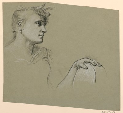 Studie van figuur door Elihu Vedder