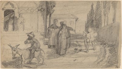 De parabel van de molenaar en de ezel door Elihu Vedder