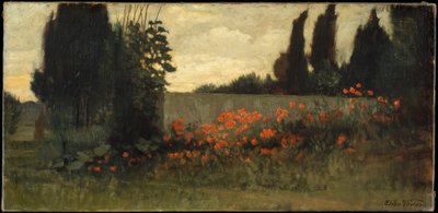 Cipres en klaprozen door Elihu Vedder