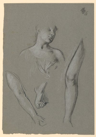 Details van figuurstudies door Elihu Vedder