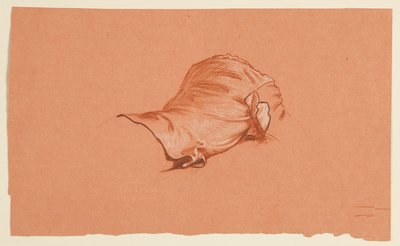 Draperiestudie voor gekostumeerde mannelijke torso door Elihu Vedder