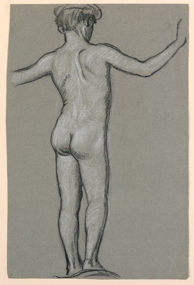 Figurenstudie voor een Fonteinontwerp door Elihu Vedder