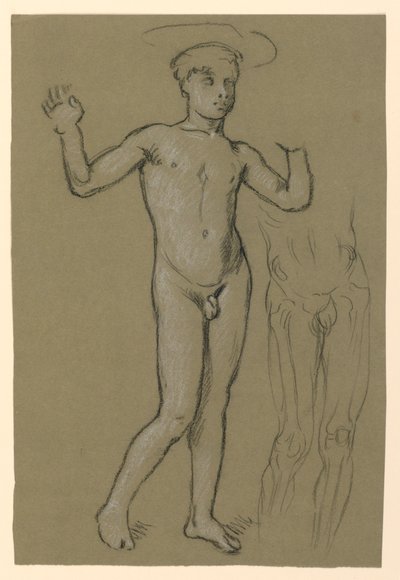Figuurstudie voor een Fonteinontwerp door Elihu Vedder