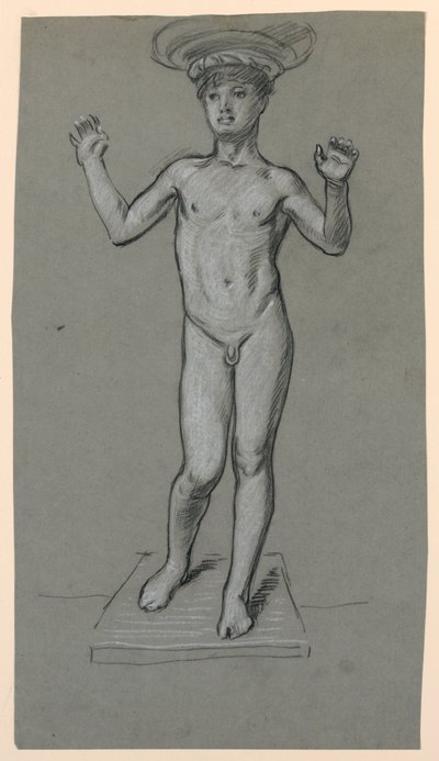 Figuurstudie voor een Fonteinontwerp door Elihu Vedder