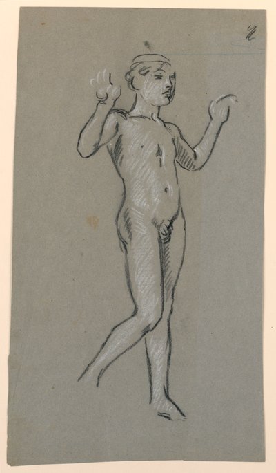 Figurenstudie voor een Fonteinontwerp door Elihu Vedder