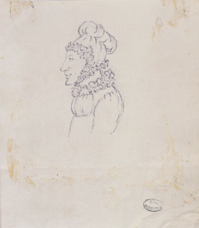 Tekening van een vrouw door Elisa Bonaparte