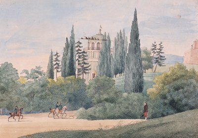 Ruiters in een Italiaans landschap door Elisa Bonaparte