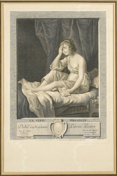 La Vertu Irresolue, gegraveerd door Louis Dennel door Elisabeth Louise (after) Vigee Lebrun