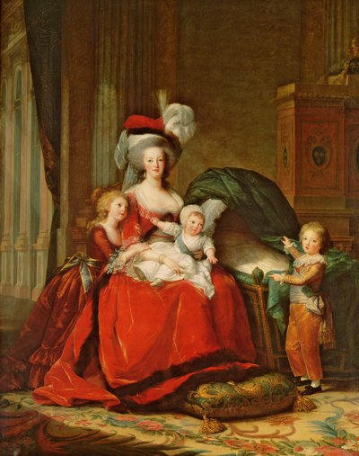 Marie-Antoinette (1755-93) en haar kinderen door Elisabeth Louise Vigee Lebrun