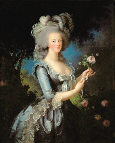 Marie Antoinette met een roos door Elisabeth Louise Vigee Lebrun