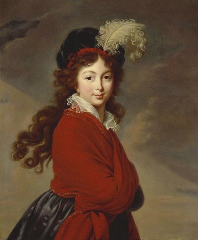 Portret van hertogin Anna Feodorovna van Rusland 1781-1860, prinses Juliane van Saksen-Coburg-Saalfeld door Elisabeth Louise Vigee Lebrun