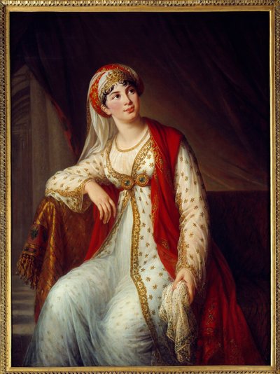 Portret van de Italiaanse zangeres Giuseppina Grassini in de rol van Zaire door Elisabeth Louise Vigee Lebrun