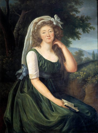Portret van Jeanne Becu, Gravin du Barry (1743-1793), courtisane en minnares van Lodewijk XV, in Louveciennes op 46-jarige leeftijd. Schilderij door Marie Elisabeth Louise Vigee Le Brun. September 1789 door Elisabeth Louise Vigee Lebrun