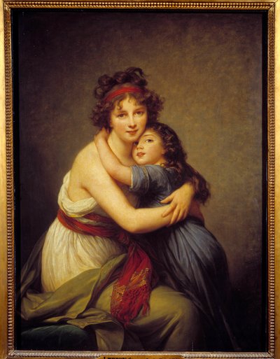 Portret van Madame Vigee Lebrun en haar dochter Jeanne-Lucie-Louise, bekend als Julie (1780-1819) door Elisabeth Louise Vigee Lebrun