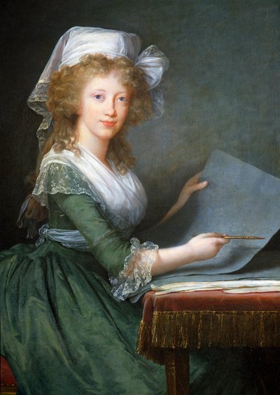 Portret van Marie Louise van de Twee Siciliën (of Bourbon-Sicilië) (1773-1802), vrouw van Ferdinand III, groothertog van Toscane (detail) door Elisabeth Louise Vigee Lebrun