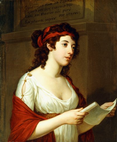 Portret van een Dame als Sappho door Elisabeth Louise Vigee Lebrun