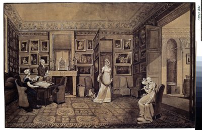 Tekenzaal in het huis van prins Ivan Ivanowitch Bariatinsky in Altona door Elisabeth Louise Vigee Lebrun