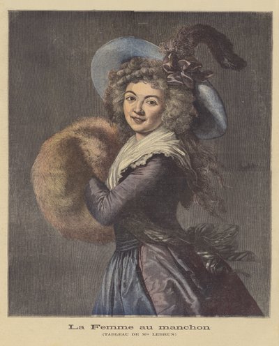 De dame met de mof door Elisabeth Louise Vigee Lebrun