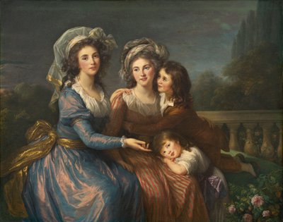 De markiezin de Pezay en de markiezin de Rougé met haar zonen Alexis en Adrien door Elisabeth Louise Vigee Lebrun
