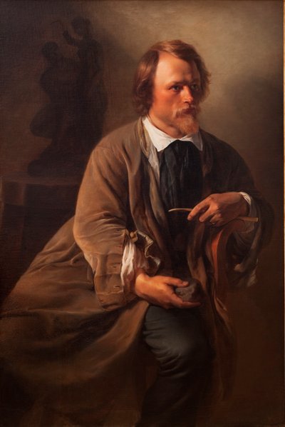 De Beeldhouwer Jens Adolf Jerichau, de Echtgenoot van de Kunstenaar, 1846 door Elisabeth Maria Anna Jerichau Baumann