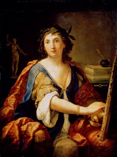 Allegorie van schilderkunst zelfportret, 1658 door Elisabetta Sirani