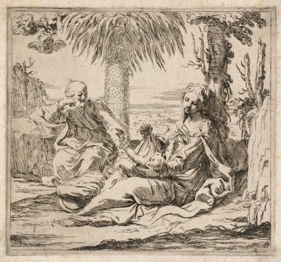 Rust tijdens de vlucht naar Egypte door Elisabetta Sirani