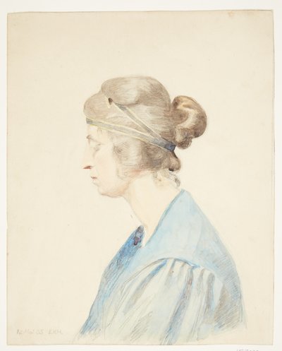 Portret van Olivia Holm-Møller (borstbeeld in profiel) door Elise Konstantin Hansen