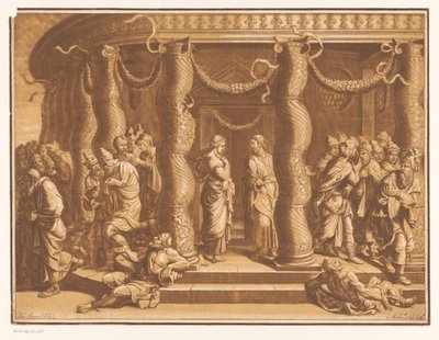 Christus en de overspelige vrouw door Elisha Kirkall