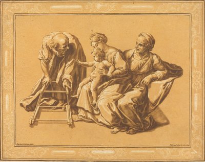 De Heilige Familie, 1724 door Elisha Kirkall