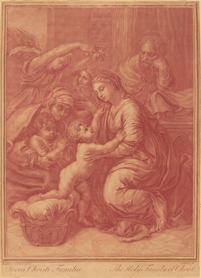 De Heilige Familie door Elisha Kirkall after Raphael