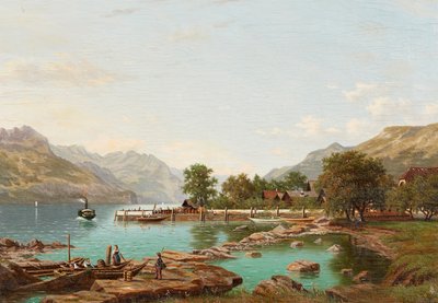 Landschap met bergen bij het Lago Maggiore door Eliza Agnetus Emilius Nijhoff