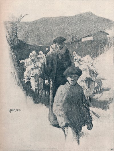 Een herder van de Pyreneeën, 19e eeuw door Elizabeth Adela Forbes