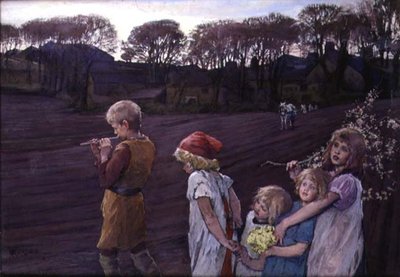 De rattenvanger, een allegorie van de lente door Elizabeth Adela Stanhope Forbes